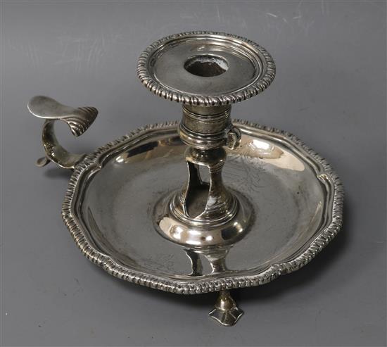 An early George III silver chamberstick, Dia 15cm; approx 12.6oz